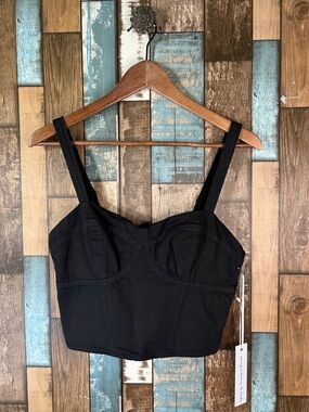 Young Fabulous And Broke Small Black Crop Tank
